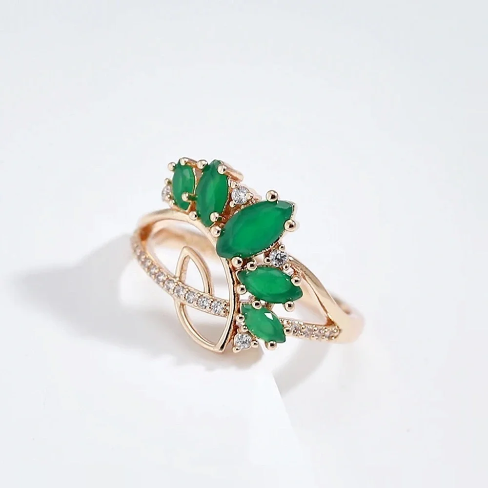 NEW Rose Gold Rhombus Cut Emerald Ring
